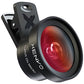 Buy now Pro Lens Kit for iPhone and Android, Macro and Wide Angle Lens with LED Light and Travel Case Black at indiglob india