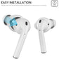 AhaStyle 4 Pairs AirPods Ear Tips Silicone Earbuds Cover [Not Fit in The Charging Case] Compatible with Apple AirPods (2 Pair Large & 2 Pairs Small, White)
