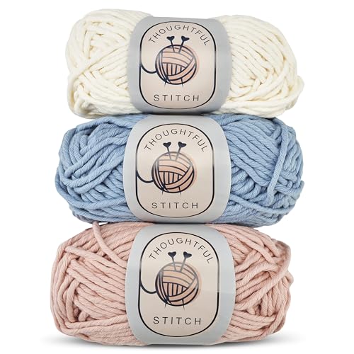 Buy now Thoughtful Stitch Knitting Kit for Beginners Adults & Kid Friendly- Complete Knitting Kit - Learn to Knit Yarn Set with Tutorial Book for Adult Hobbies - 100% Cotton Wool & Bamboo Knitting Needle at indiglob india