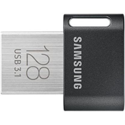 SAMSUNG FIT Plus 3.1 USB Flash Drive, 128GB, 400MB/s, Plug In and Stay, Storage Expansion for Laptop, Tablet, Smart TV, Car Audio System, Gaming Console, MUF-128AB/AM,Gunmetal Gray
