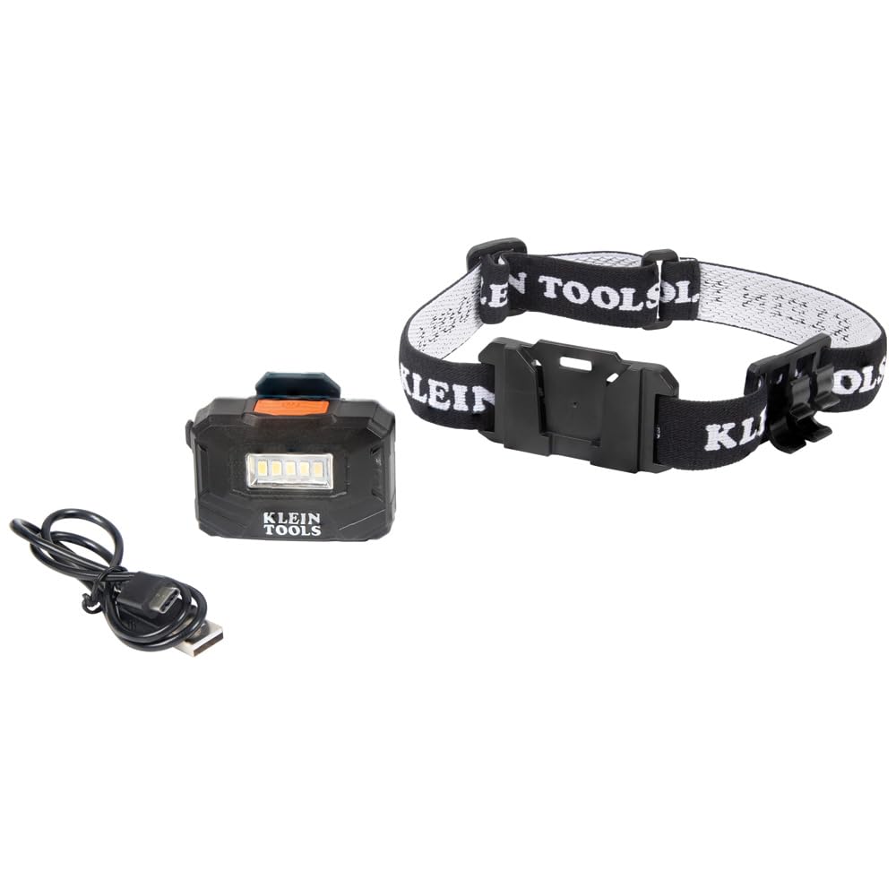 Buy now Klein Tools 56049 Rechargeable Headlamp / LED Lights, Adjustable Fabric Strap with Marker / Pencil Holder, 260 Lumens, for Work and Outdoors at indiglob india