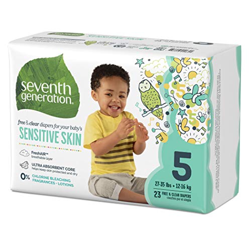 Buy now Seventh Generation Baby Diapers for Sensitive Skin, Animal Prints, Size 5, 23 Count at indiglob india