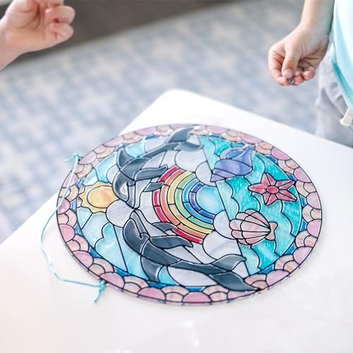 Buy now Melissa & Doug Stained Glass Made Easy Craft Kit: Dolphins - 180+ Stickers at indiglob india