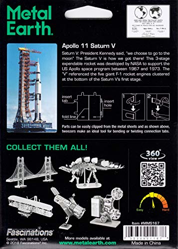 Buy now Fascinations Metal Earth Apollo Saturn V with Gantry 3D Metal Model Kit at indiglob india