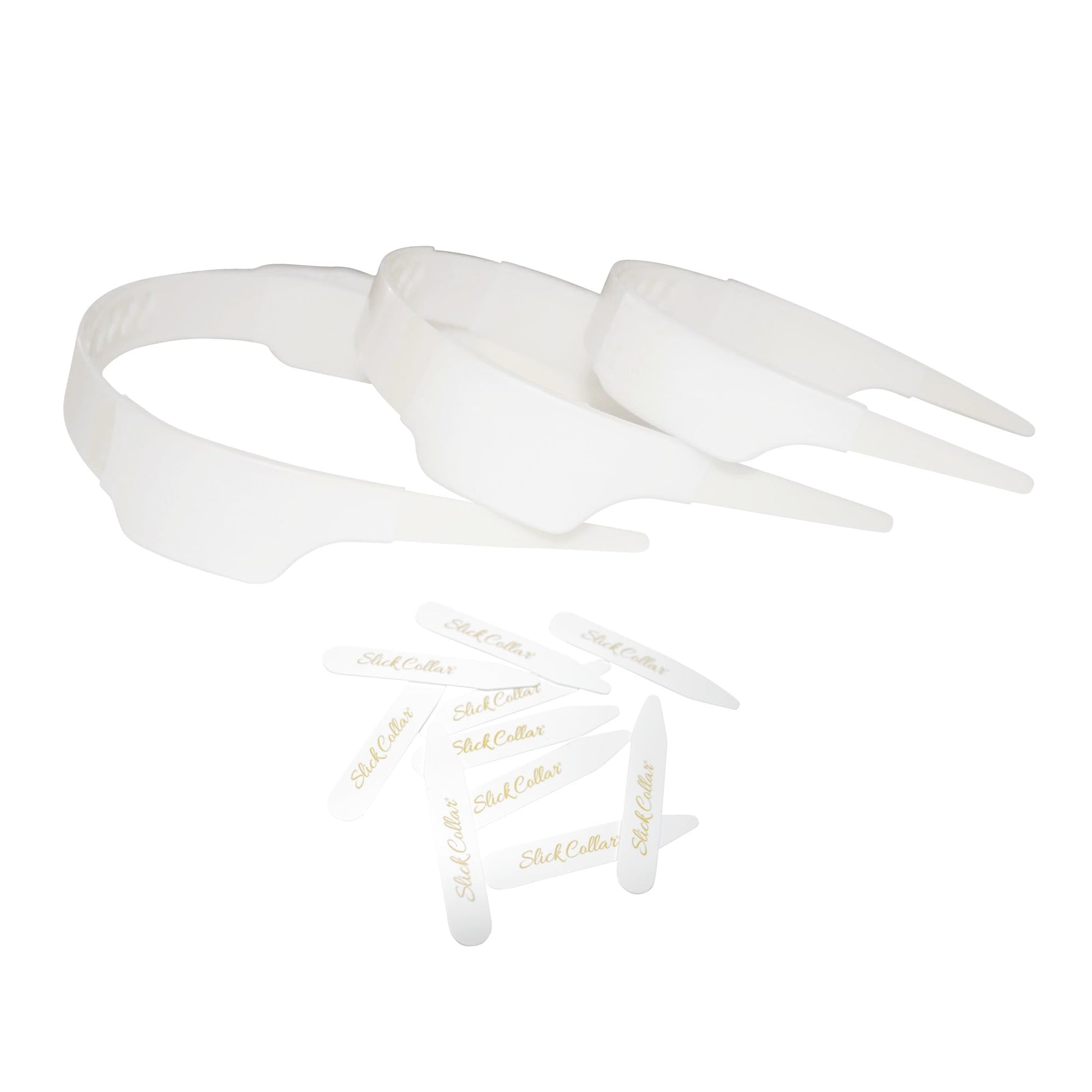 Buy now Slick Collar Shirt Collar Support System set with 3 adjustable, 10 premium Collar Stays & a Durable tin Travel EDC Box in White at indiglob india