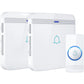 AVANTEK Wireless Doorbell, D-3B Waterproof Door Chime Kit Operating at over 1300 Feet with 2 Plug-In Receivers, 52 Melodies, CD Quality Sound and LED Flash