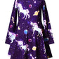 Buy now Unicorn Dresses for Girls & Doll 18 inch Long Sleeve Fall Winter Dresses 6 7 at indiglob india