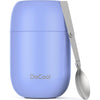 DaCool Insulated Lunch Container Hot Food Jar 24 oz Stainless Steel Vacuum Bento Lunch Box for Adult with Spoon Leak Proof Hot Food Insulated Container for Office Picnic Travel Outdoors, Cyan Blue - Macaron-Purple