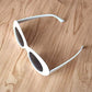 White Retro Oval Mod Thick Frame Sunglasses Round Lens Clout Glasses Goggles