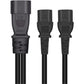 Toptekits C14 to 2X C13 Splitter, 1ft/30cm C14 Male to Dual C13 Female Power Y Splitter Adapter Cable Cord