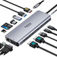 Buy now USB C Docking Station Dual Monitor,USB C Dual Monitor 2 HDMI Adapter,Triple Display 4K HDMI&VGA,10Gbps Data Transfer,14 in 1-3USB3.0&2USB2.0,Gigabit Ethernet,100W PD,SD/TF Card Reader,3.5mm Audio at indiglob india