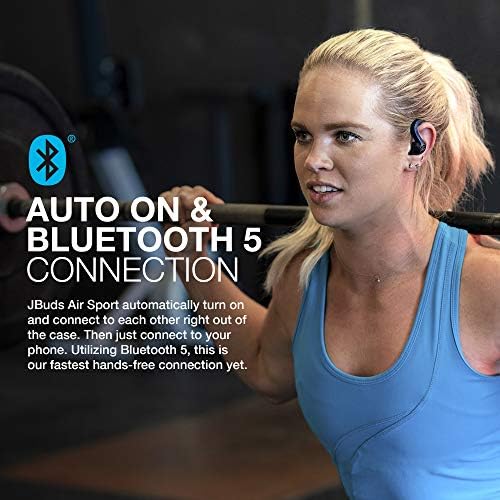 Buy now JLab JBuds Air Sport True Wireless Bluetooth Earbuds + Charging Case, Black, IP66 Sweat Resistance, Class 1 Bluetooth 5.0 Connection, 3 EQ Sound Settings Signature, Balanced, Bass Boost at indiglob india