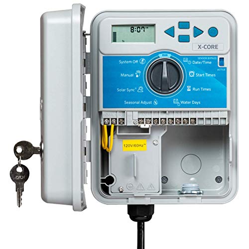 Buy now Hunter X-Core XC400 4 Zone Outdoor Sprinkler Controller, Weather-Resistant Irrigation Timer for Lawn and Garden, Easy Install, Automatic Watering System at indiglob india