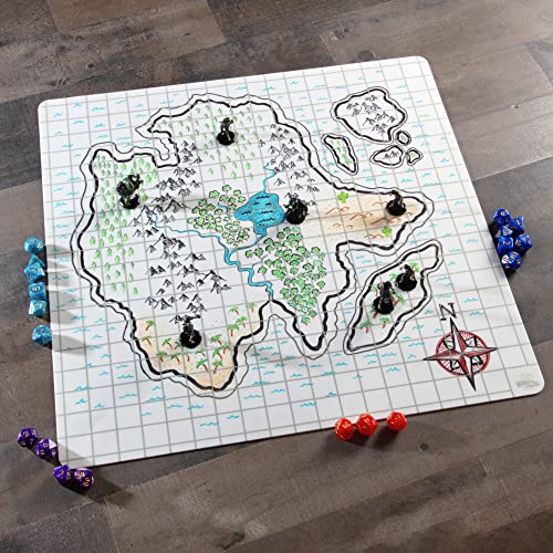 Buy now Double-Sided Role Playing RPG Game Mat- Reversible Silicone Battle Matte Grid w Hexes and Squares- XL 20"x20"-Foldable, Rollable, Wet Eraseable - Made for D&D Dungeons Dragons, Pathfinder and More at indiglob india