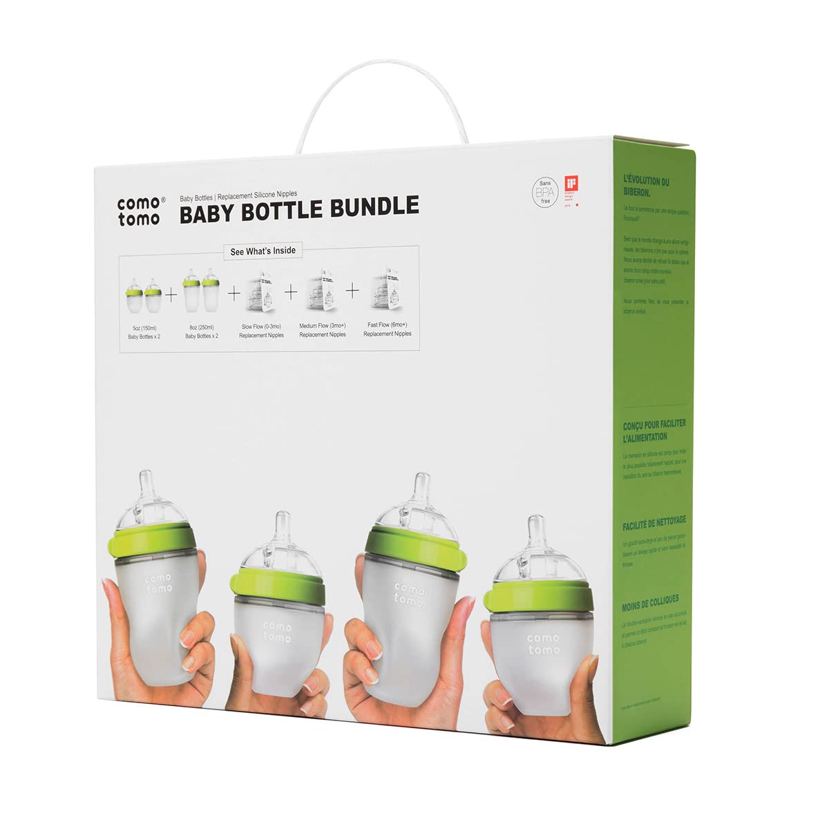 Buy now Comotomo Baby Bottle Bundle, Green, (7 Piece Set) at indiglob india