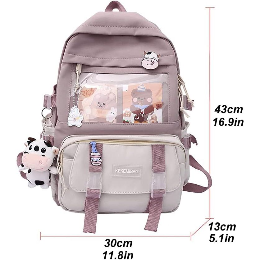 Buy now JQWSVE Kawaii Backpack with Kawaii Pins and Accessories Cute Backpack Aesthetic Backpack Women Lightweight Travel Rucksack at indiglob india