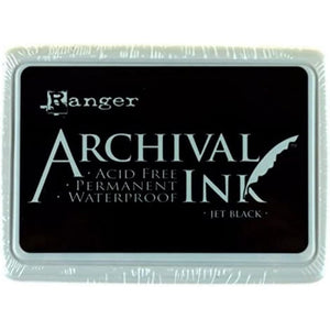 Ranger Archival Ink Pad, Jet Black – Permanent, Waterproof, Acid-Free, Non-Toxic – Won’t Bleed or Smudge – Provides Vivid and Crisp Stamping Results – Air Dry on Matte and Heat Set on Glossy Surfaces