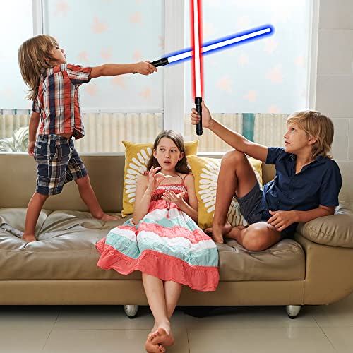Buy now Light Saber, Light Sabers for Kids with FX Sound, 2 in 1 Expandable Light Swords Gift Set for Birthday, Halloween Party, Galaxy War Fighters and Warriors at indiglob india