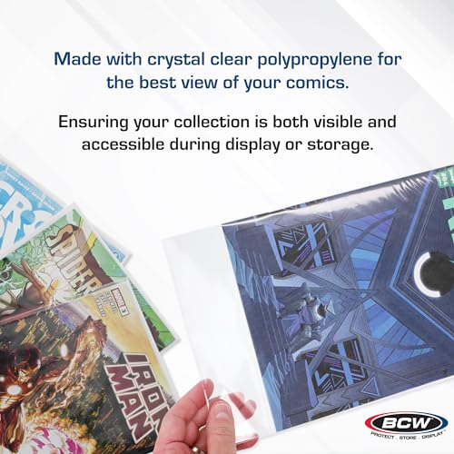Buy now BCW Current/Modern Comic Bags - 100 ct | Acid-Free Modern Comic Bags for Current Issues | Exterior 6 7/8 x 10 1/2 inches | Crystal Clear Protection for Your Comic Collection at indiglob india