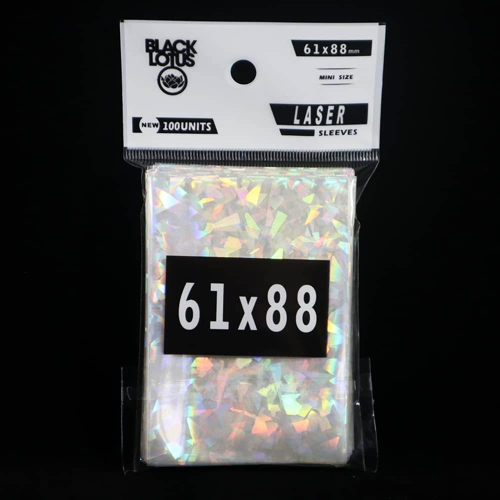 100pcs Broken Glass Gemstone Laser Flashing Card Film Holographic Idol Photo Sleeves Ultra Super Protector (61x88mm) - My Store