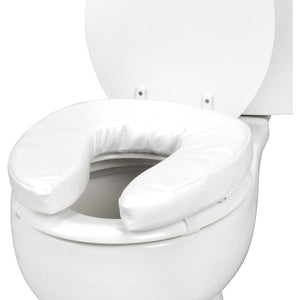 DMI Raised Toilet Seat Cushion and Cover to Add Extra Padding the while Relieving Pressure, Tear Resistant, FSA & HSA Eligible, 2 Inch Pad, White