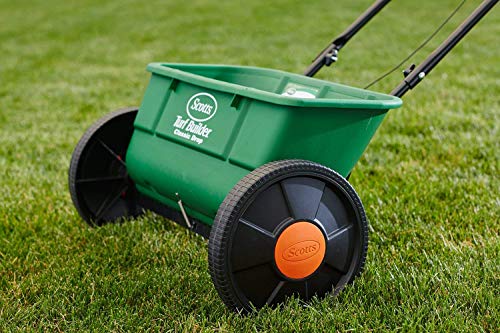 Buy now Scotts Turf Builder EdgeGuard DLX Broadcast Spreader for Seed, Fertilizer, Salt, Ice Melt, Holds up to 15,000 sq.ft. Product at indiglob india