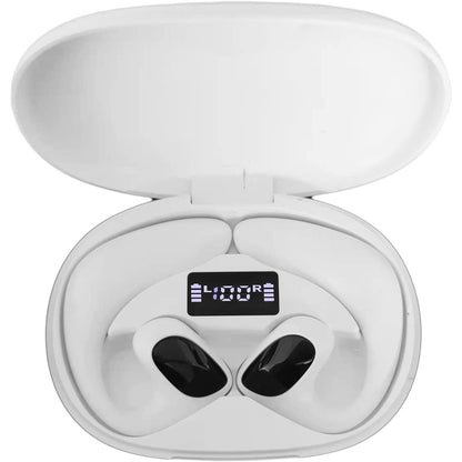 Wrap Around Over Ear Earbuds Bone Conduction Open Ear Headphones Wireless Bluetooth Open Ear Earbuds with Ear Hook Mic Earbud Bone Conduction Head Set Headset Ear Buds Bone Conducting Headphones