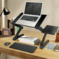 Buy now Adjustable Laptop Stand, Laptop Table Bed, Portable Lap Desk Foldable Table Workstation Notebook Riser Mouse Pad, Ergonomic Laptop Stand 2 CPU Cooling Fan, Best Gifts, Black laptop table at indiglob india