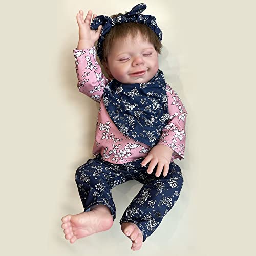 Buy now 18" Lifelike Reborn Baby Doll, Realistic Newborn Sleeping Girl, Vinyl Full Body, Age 3+ at indiglob india