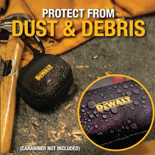 Buy now DEWALT Heavy Duty Protective Headphone Case for TWS Earbuds & Wearable Speaker, Compact Lightweight w/EVA Headphone Case Hard Shell, Shockproof, Water-Resistant, Soft Interior & Accessory Mesh Pocket at indiglob india