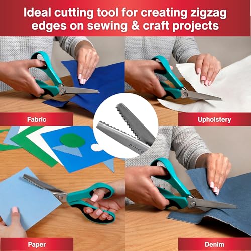 Buy now SINGER ProSeries 9" Pinking Shears - Heavy-Duty Stainless Steel - Zigzag Cut for No-Fray Fabric, Sewing & Craft Edging at indiglob india