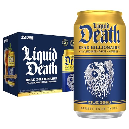 Buy now Liquid Death Iced Tea - Blueberry Buzzsaw (Blueberry-Flavored Black Tea), Less Sugar*, Boost of Caffeine, B Vitamins, No Artificial Sweeteners, 12 Fl Oz (Pack of 12) at indiglob india