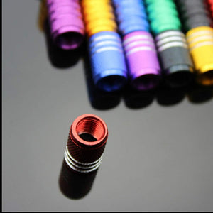 Car Tire Air Valve Caps- Auto Wheel Tyre Dust Stems Cover with Logo Emblem Waterproof Dust-Proof Universal fit for Cars, SUV, Truck, Motorcycles 4 Pieces