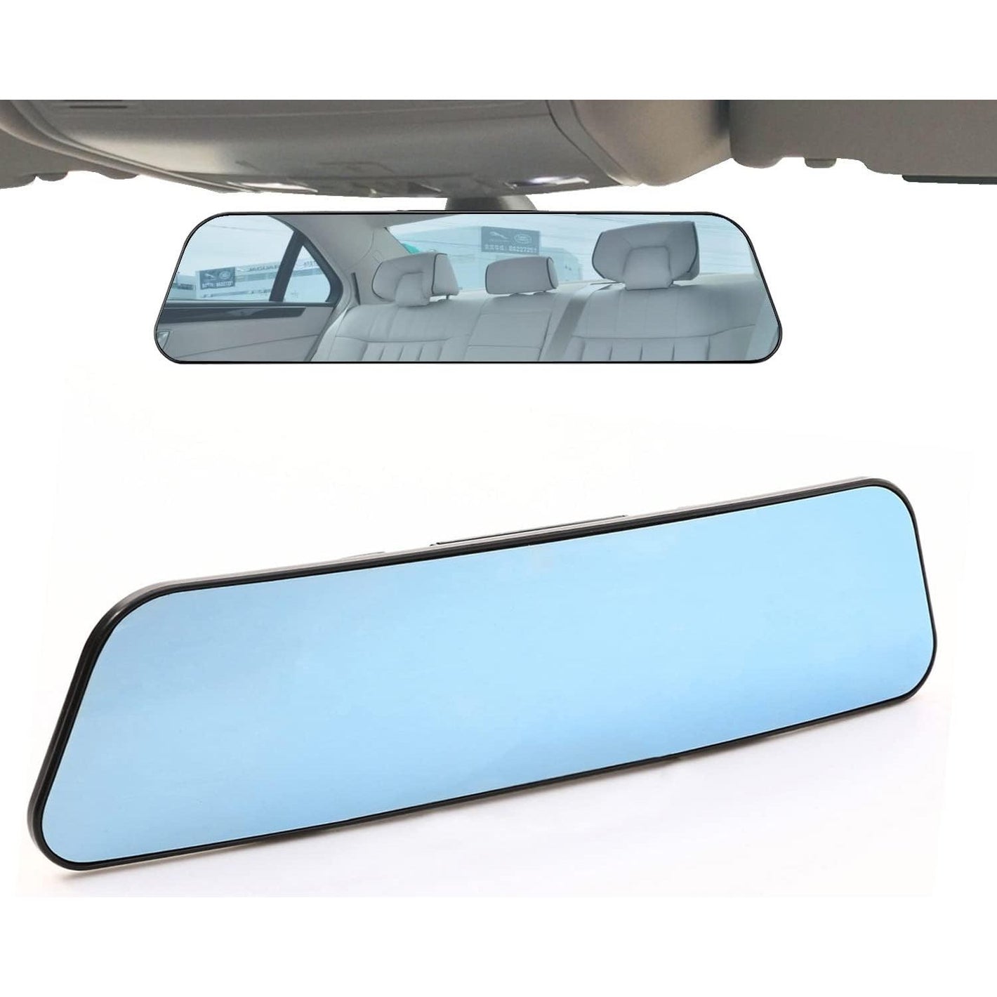Rear View Mirror, 11.8 Inch Panoramic Anti-Glare Rearview Mirror, Car Interior Clip-On Wide Angle Rear View Mirror to Reduce Blind Spot Effectively for Car SUV Trucks – Convex - Blue