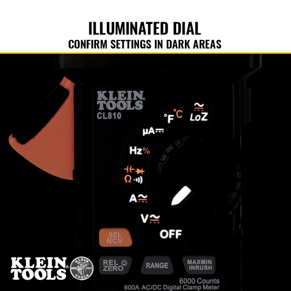 Buy now Klein Tools CL810 Digital Clamp Meter, Auto Ranging TRMS, AC/DC Volt/Current, LoZ, Continuity, Frequency, Capacitance, NCVT, Temp, More 1000V, Flashlight at indiglob india