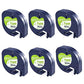 Buy now FlyLong 6pack Compatible Label Tape Replacement for DYMO Letratag 91330 Paper Refills 12mm x 4m (1/2 Inch x 13 Feet) Black on White Label Tapes 10697 for DYMO LetraTag Plus LT100H LT100T Label Makers at indiglob india