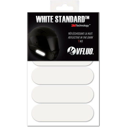 VFLUO - Kit 4 Retro Reflective Stripes Stickers for Mortorcyle Helmet - Stickers Approved to FR Dimension - High Visibility, 3M™ Technology - Discreet and design - Maximum Grip