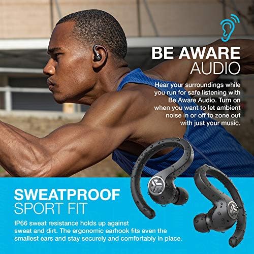 Buy now JLab JBuds Air Sport True Wireless Bluetooth Earbuds + Charging Case, Black, IP66 Sweat Resistance, Class 1 Bluetooth 5.0 Connection, 3 EQ Sound Settings Signature, Balanced, Bass Boost at indiglob india