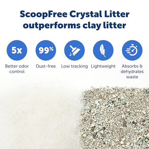 Buy now PetSafe ScoopFree Disposable Crystal Cat Litter Tray - Easy Cleaning Box - Refill Tray for Electric Litter Box - Fragrance Free - 4.3 lb Bags - 6 Pack at indiglob india