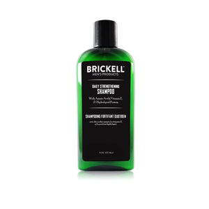 Brickell Men's Products Daily Strengthening Shampoo for Men, Natural and Organic Featuring Mint and Tea Tree Oil To Soothe Dry and Itchy Scalp, Sulfate Free and Paraben Free, 8 Ounce, Scented