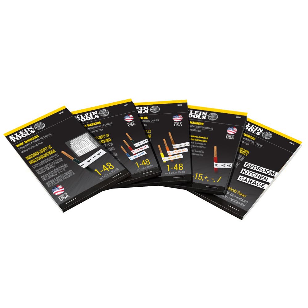Buy now Klein Tools 56253 Wire Marker Book, Black Letters, Numbers, and Symbols at indiglob india