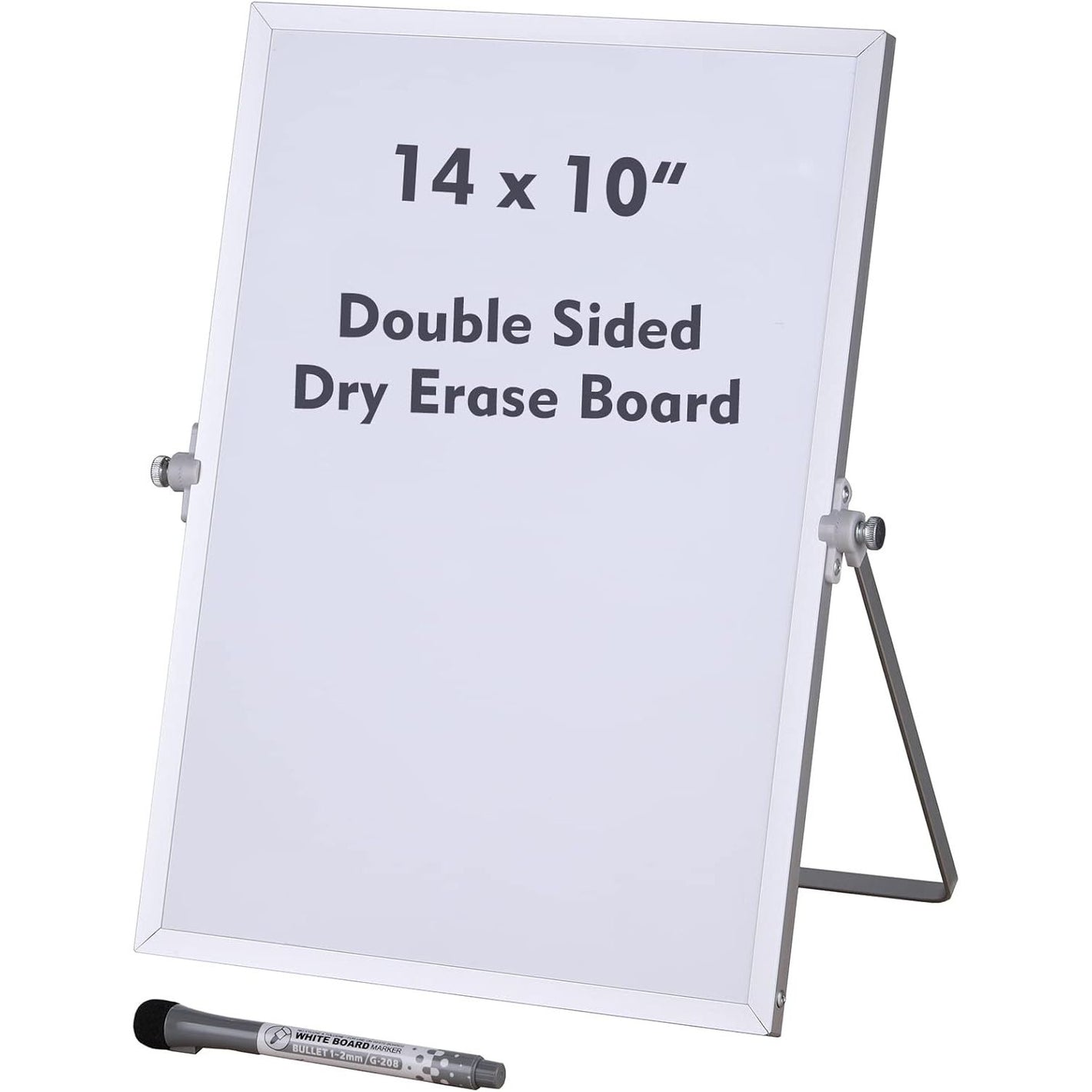 Aelfox Small Dry Erase Board 14x10 Inch Magnetic, Double-Sided Desktop Small Whiteboard with Stand, Aluminum Frame, Reminder Board for Desk Organizer/to Do List/Kids School/Home Office