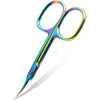 CGBE Cuticle Scissors Extra Fine Curved Blade, Super Slim Manicure Scissors for Cuticles Professional Small Scissors with Precise Pointed Tip Grooming Blades, Eyebrow, Eyelash, and Dry Skin - Silvery - Colorful