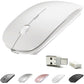 4 Modes Rechargeable Bluetooth Mouse BT3.0/5.2+USB-2.4G/Type-C,Wireless Mouse for MacBook pro/MacBook air/Laptop/iMac/ipad/Notebook/pc (BT/USB-C White)