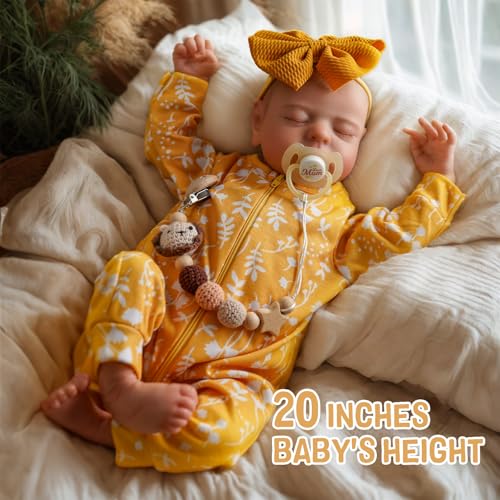 Buy now ADFO Lifelike Reborn Baby Dolls, 20 inch Realistic Newborn Real Life Baby Girl Dolls Soft Full Body Vinyl Girl Baby Dolls with Clothes and Toy Gift for Kids Age 3+ at indiglob india
