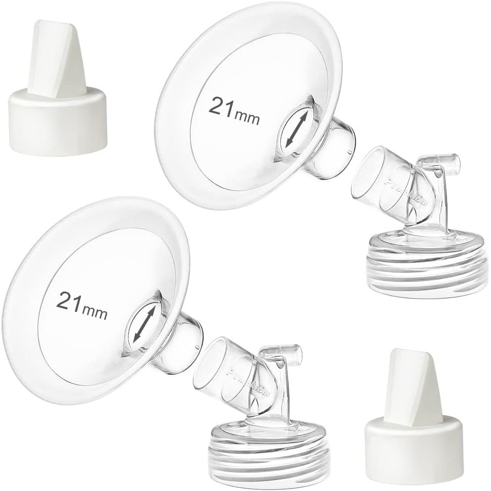 PumpMom-us 21mm Flanges Compatible with Spectra S2 S1 9 Plus Breast Pumps Accessories, Replacement Breast Shield for Spectra Pump Parts and 21 mm Flange