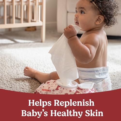Buy now Huggies Nourish Scented Diaper Wipes, 2 Push Button Packs (112 Wipes Total) at indiglob india