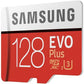 Samsung Evo Plus Class 10 UHS-I microSDXC U3 with Adapter (128GB MB-MC128GA/APC)