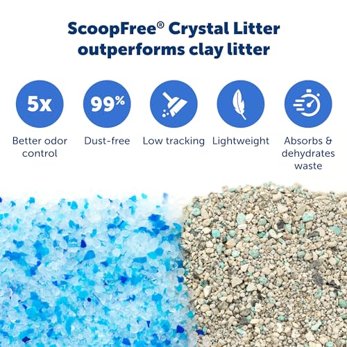 Buy now PetSafe ScoopFree Disposable Crystal Cat Litter Tray - Easy Cleaning Box - Refill Tray for Electric Litter Box - Fragrance Free - 4.3 lb Bags - 6 Pack at indiglob india