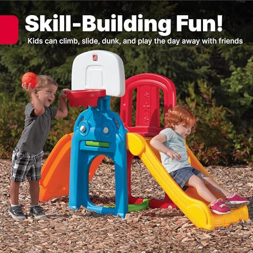 Buy now Step2 Game Time Sports Climber, Kids Indoor/Outdoor Playset, Backyard Playground Set, Slide, Climbing Wall, Basketball Hoop, Outside Jungle Gym, For Toddlers 2-6 Years Old at indiglob india
